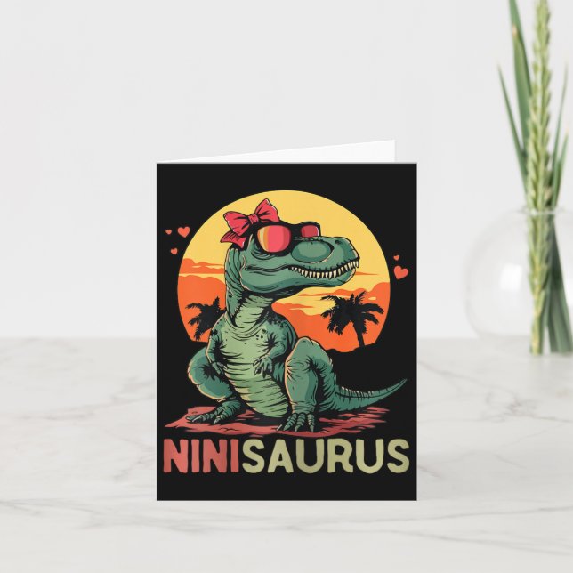 Ninisaurus Dino Dinosaurier Nini-Saurus T-Rex Mutt Karte (Vorderseite)