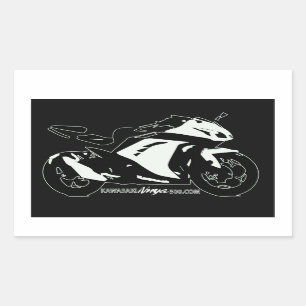 Ninja 300 Forum-Schwarzweiss-Aufkleber Rechteckiger Aufkleber