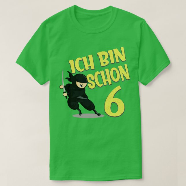 Ninja 6 Kinder Geburtstag 6 Jahre T-Shirt (Design vorne)