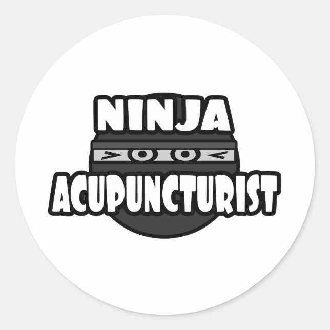 Ninja Acupuncturist Runder Aufkleber (Vorderseite)