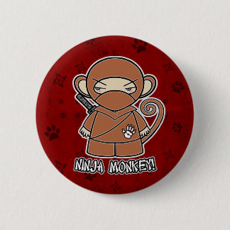 Ninja Affe! Im roten Knopf Button