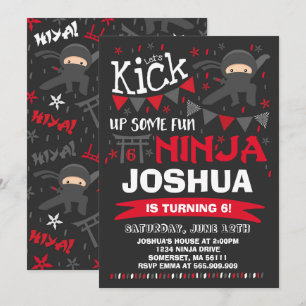 Ninja Anniversaire Invitation Karate Anniversaire