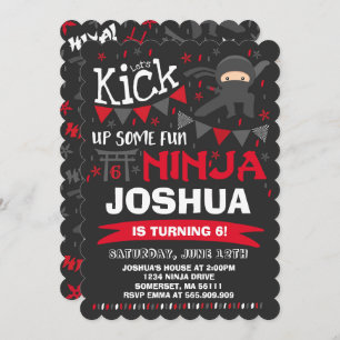 Ninja Anniversaire Invitation Karate Anniversaire