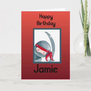 Ninja Aquarelle, Carte d'anniversaire