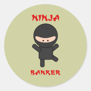 Ninja Banker Runder Aufkleber