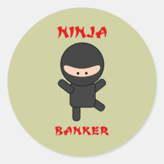 Ninja Banker Runder Aufkleber