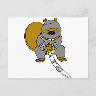 Ninja Beaver Postkarte