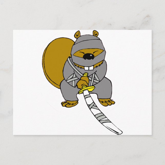 Ninja Beaver Postkarte (Vorderseite)
