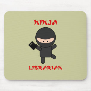 Ninja Bibliothekar mit Buch Mousepad