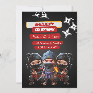 Ninja Birthday Bash: Fun & Stealth Party Einladung