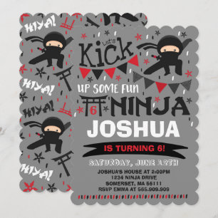 Ninja Birthday Einladung Karate Geburtstagsparty