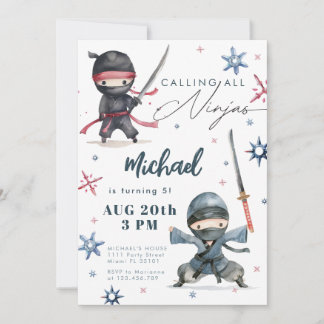 Ninja Birthday Einladung | Martial Arts Karate