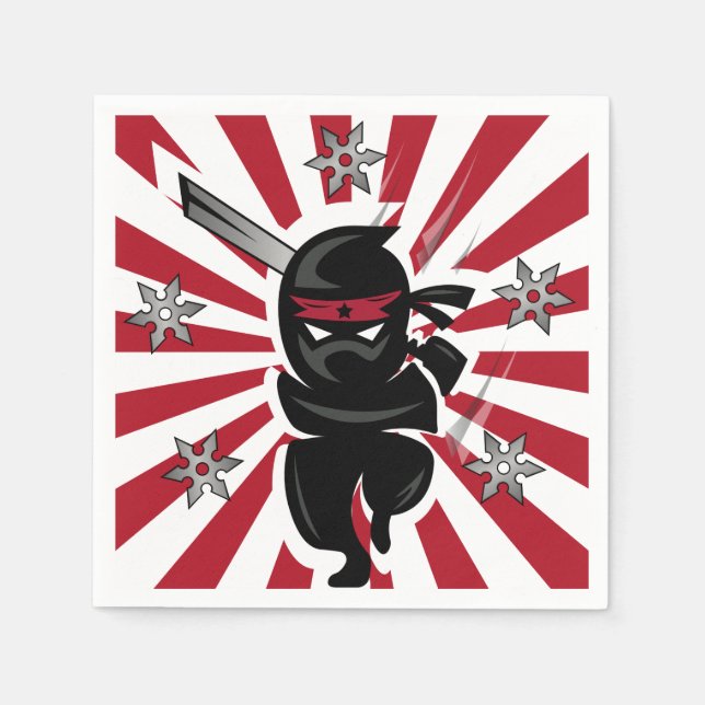 Ninja Birthday Party Dessert Napkins Serviette (Vorderseite)
