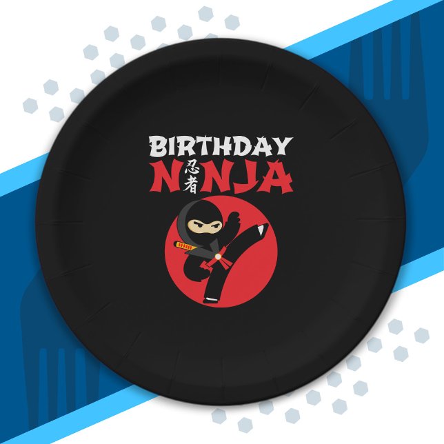 Ninja Birthday Party Theme - Birthday Ninja Design Pappteller (Von Creator hochgeladen)