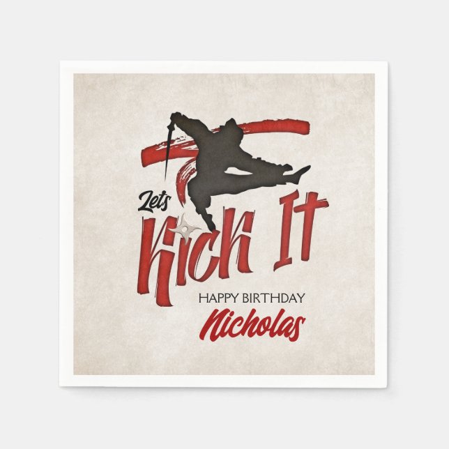 Ninja Birthday Serviette (Vorderseite)