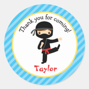 Ninja Birthday Stickers Personalisiert Boy Favorit