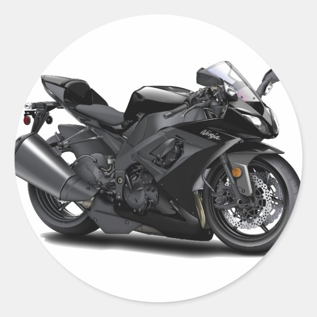 Ninja Black Bike Runder Aufkleber (Vorderseite)