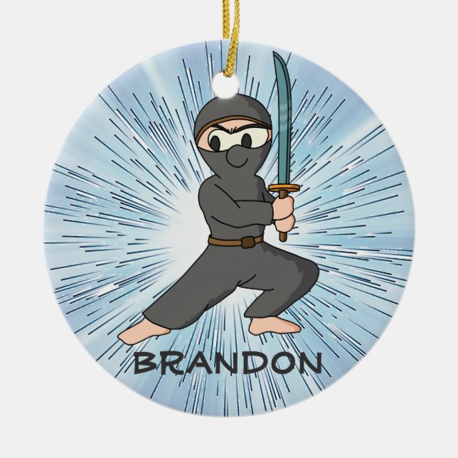 Ninja Boy Design Ornament (Vorne)
