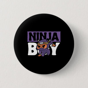 Ninja Boy Design Youth Karate und Ninja Button