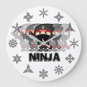 Ninja Boy Große Wanduhr