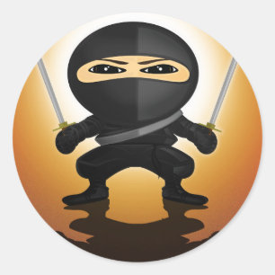 Ninja Boy Runder Aufkleber