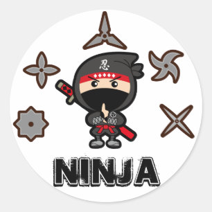 Ninja Boy Runder Aufkleber