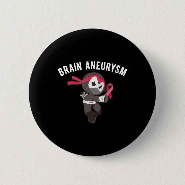 Ninja Brain Aneurysm Awareness Martial Arts Ninjut Button (Vorderseite)