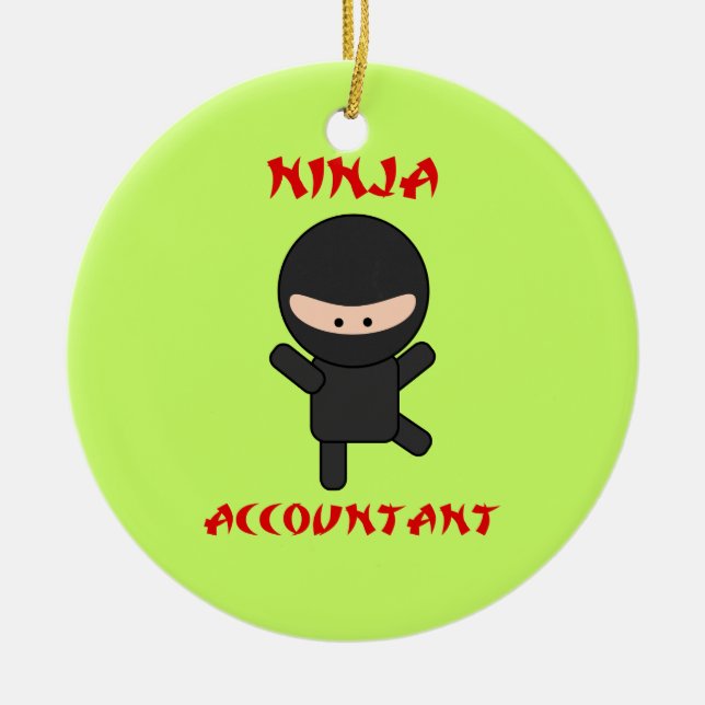 Ninja Buchhalter Keramik Ornament (Vorne)