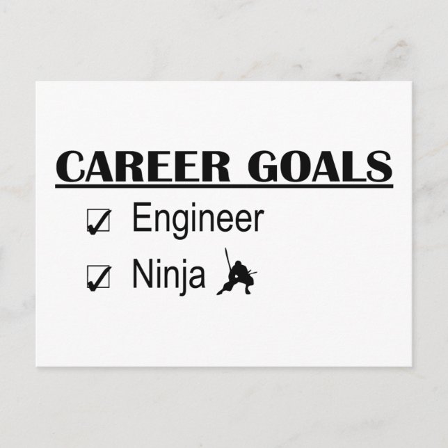 Ninja Career Goals - Ingenieur Postkarte (Vorderseite)