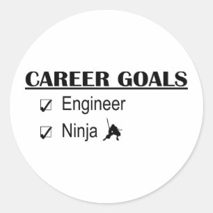 Ninja Career Goals - Ingenieur Runder Aufkleber
