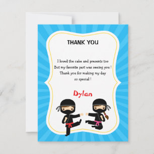 Ninja Carte de remerciements - Parti Anniversaire 