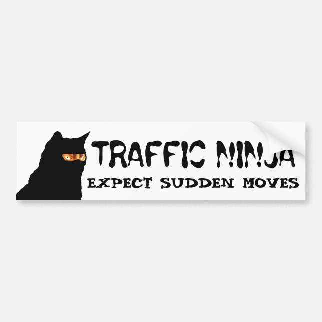 Ninja Cat erwartet plötzliche Bewegungen Autoaufkleber (Vorne)