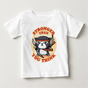 Ninja Cat Größer als Sie denken Baby T-shirt