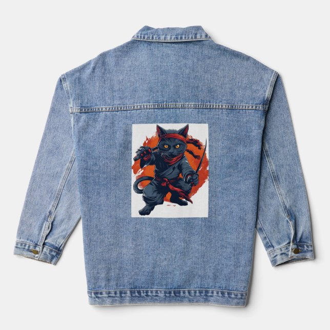 Ninja Cat Stealth Jeansjacke (Rückseite)