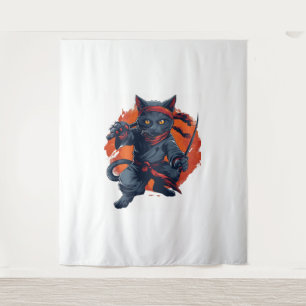 Ninja Cat Stealth Wandteppich