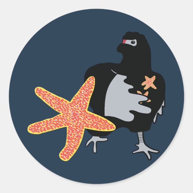 Ninja Chicken Runder Aufkleber (Vorderseite)