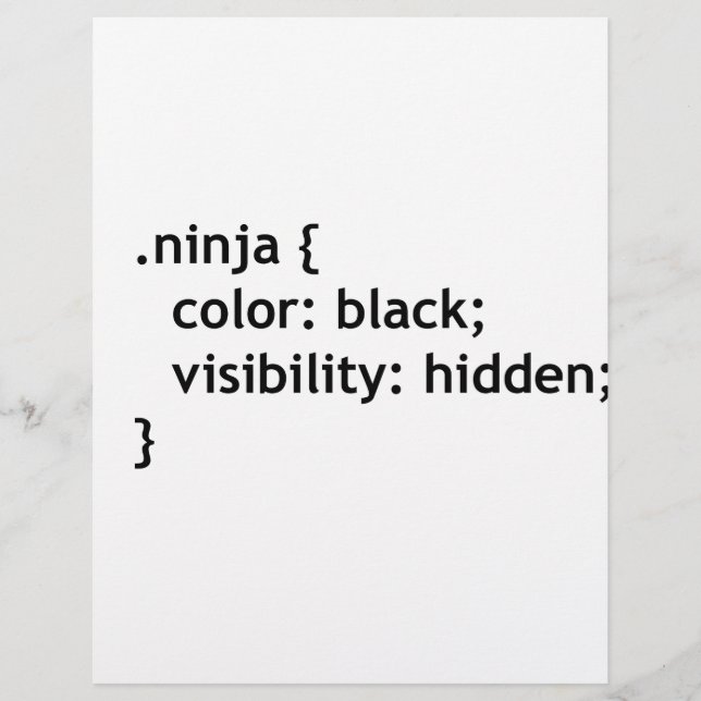 Ninja-Code, Skript Briefbogen (Vorderseite)