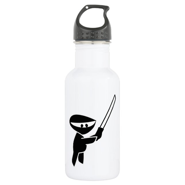 Ninja, das eine Katana Klinge ausübt Trinkflasche (Vorderseite)
