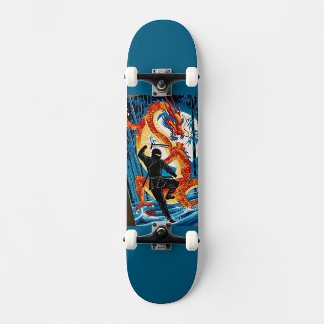 Ninja des Drachen Skateboard (Vorderseite)