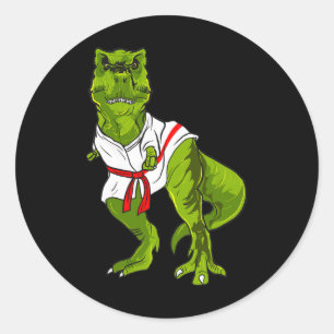 Ninja-Dinosaur-Märtyrer-Kunst Lustiger Judo-Karate Runder Aufkleber