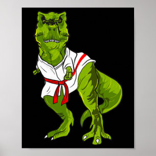 Ninja-Dinosaurier-Kampfsport Lustiger Judo-Karate- Poster