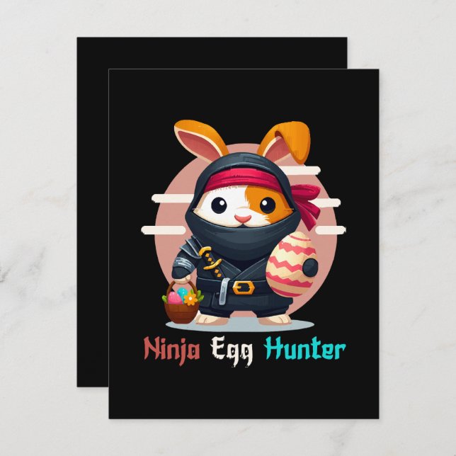 Ninja Egg Hunter Feiertagskarte (Vorne/Hinten)