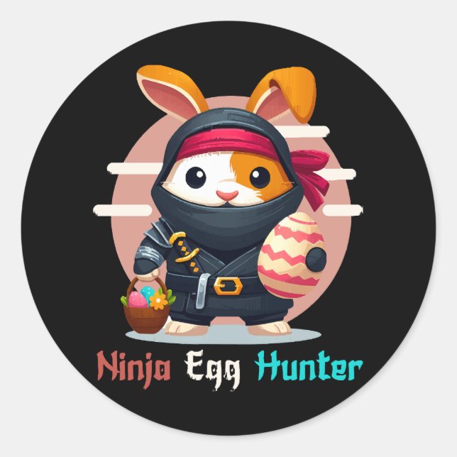 Ninja-Eier-Jäger Runder Aufkleber (Vorderseite)