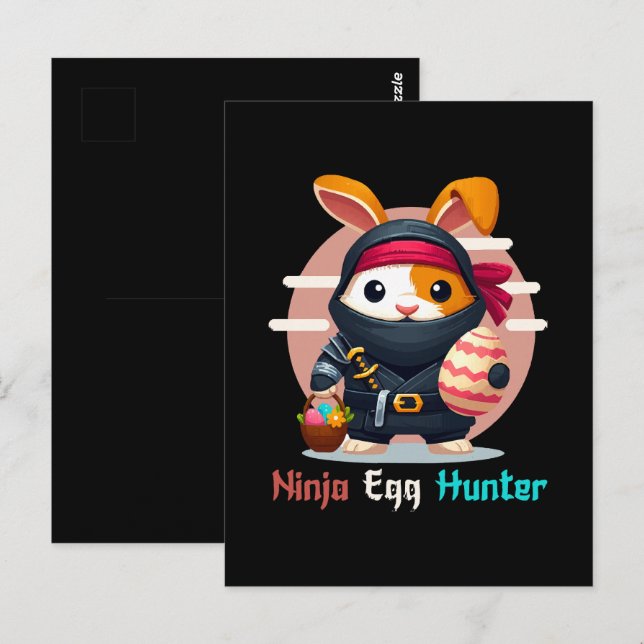 Ninja-Eierjäger Postkarte (Vorne/Hinten)
