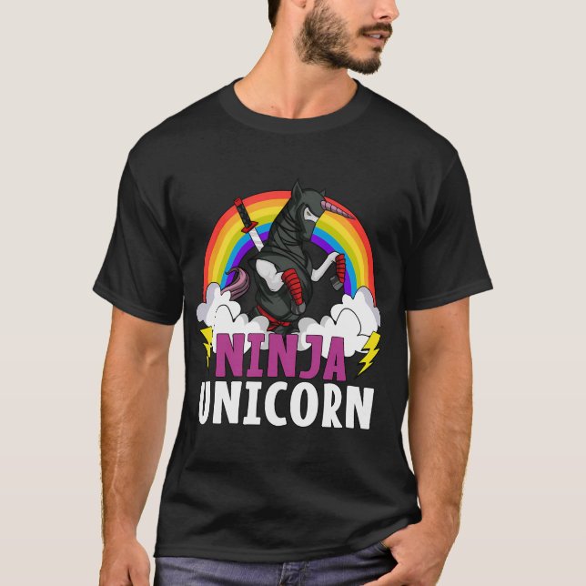 Ninja-Einhorn-Samurai T-Shirt (Vorderseite)