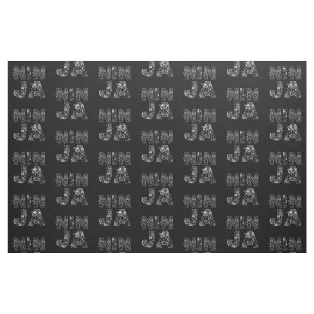 Ninja Elegante Text Art Stoff (Fat Quarter (45,7 x 55,9 cm))