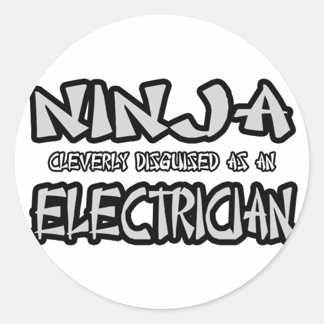 Ninja... Elektrischer Runder Aufkleber (Vorderseite)