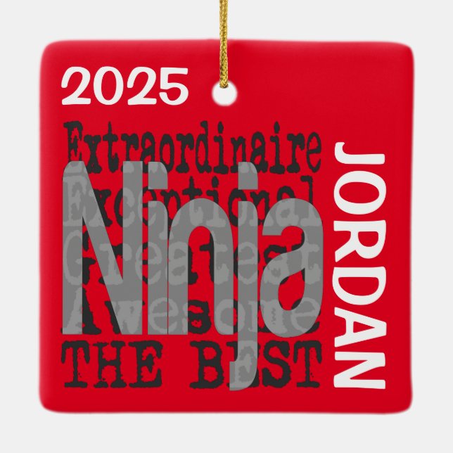 Ninja Extraordinaire CUSTOM Keramikornament (Rückseite)