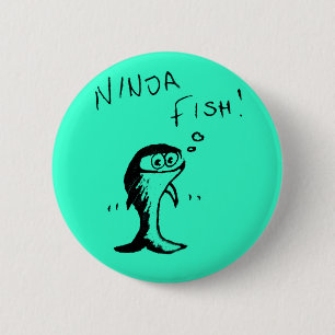 Ninja Fisch-Knopf-Abzeichen Button