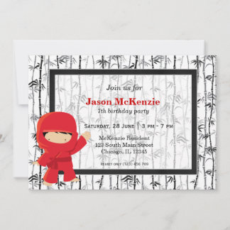 Ninja Geburtstagsthema Einladung